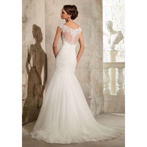 New Sexy BUM Mermaid Mori Lee Wedding Dress, Size 12, Mermaid Fit and Flare - Picture 9 of 14
